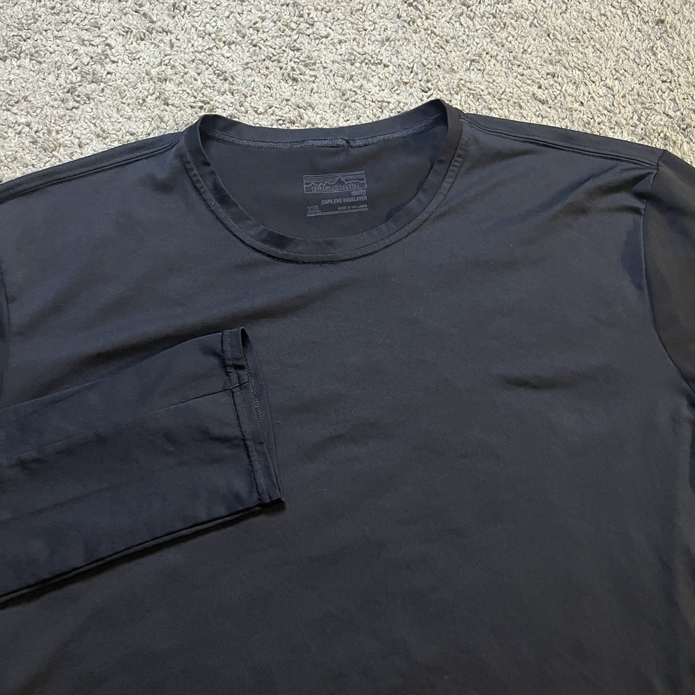 Patagonia Capilene Base Layer Crew Neck Long Sleeve Black XXL 2XL